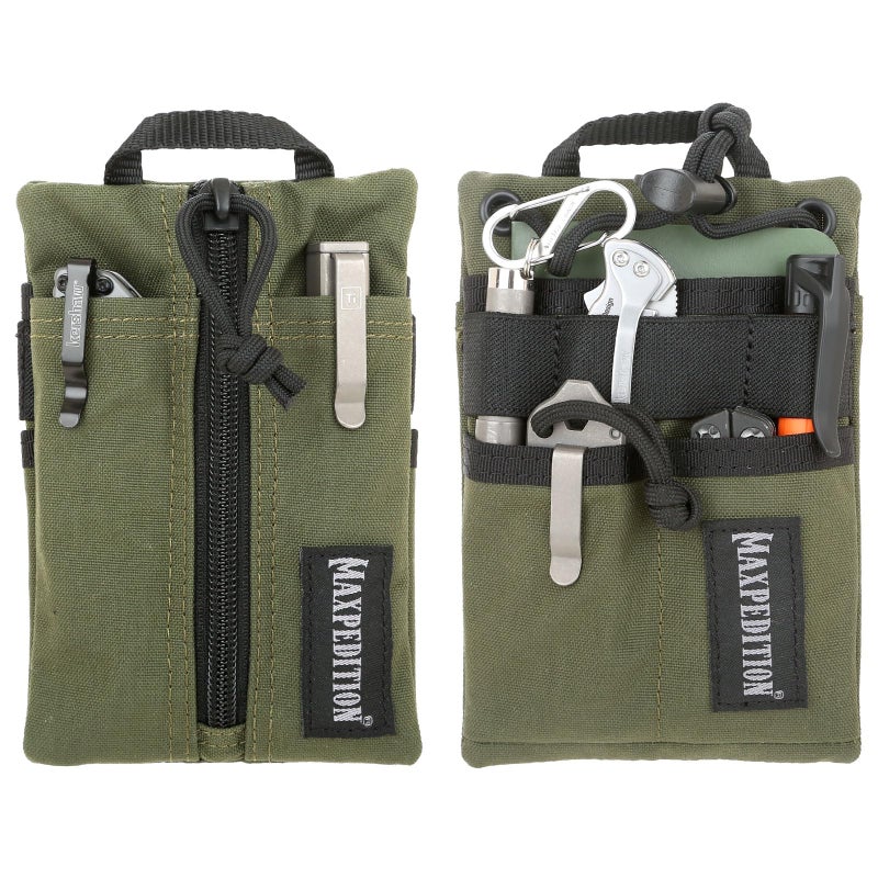 MAXPEDITION Platy Pocket Organizer, Durable EDC Tool Pouch for Men, Neck Wallet with Paracord Lanyard, Holds Flashlight, Multitool, Pen, Notebook (OD Green, 4" x 6") - Image 1