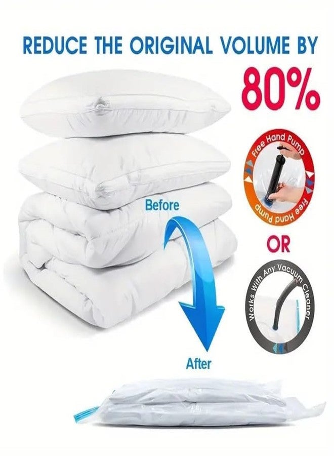 zedx Vacuum Storage Bags with Air Pump, 5 Pack, 80% Space Saving for Travel, Double-Layer Sealing Ziplock Bags - Image 5