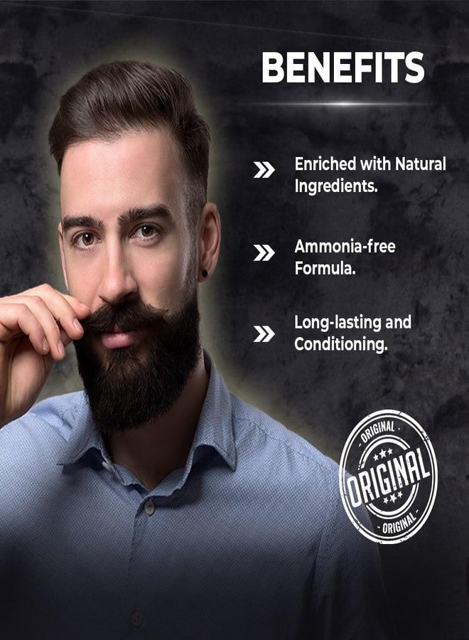 Indalo Dark Brown Beard Color | Long-Lasting, Ammonia Free Beard Color for Men with Natural Ingredients Like Amla, Brahmi, Shikakai - (100g) - Image 4