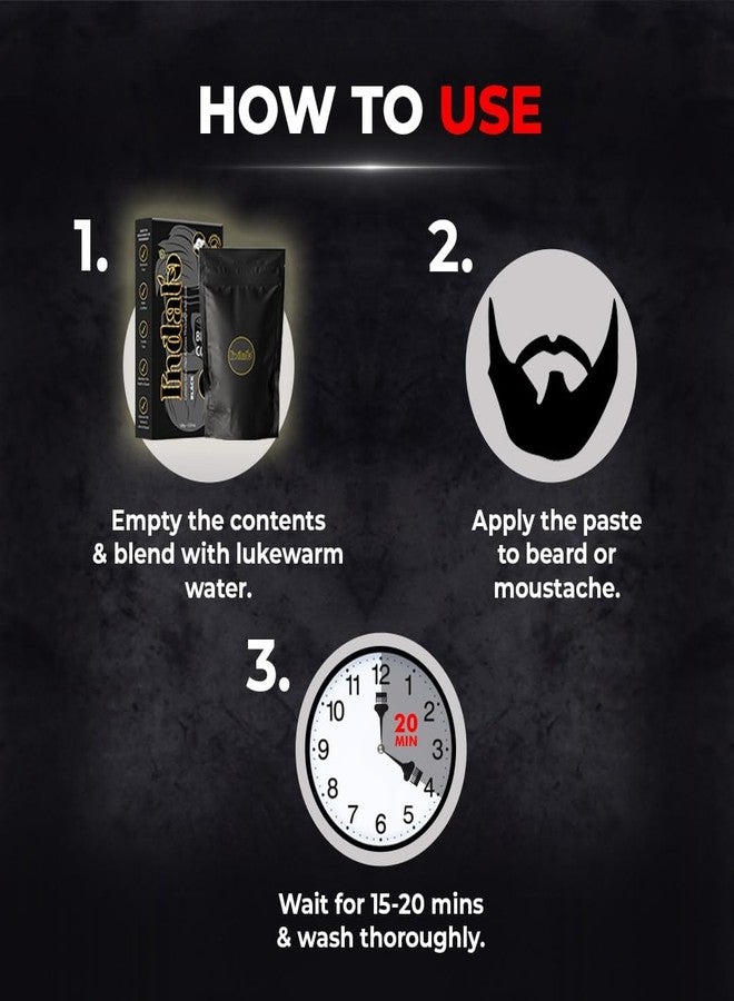 Indalo Dark Brown Beard Color | Long-Lasting, Ammonia Free Beard Color for Men with Natural Ingredients Like Amla, Brahmi, Shikakai - (100g) - Image 5