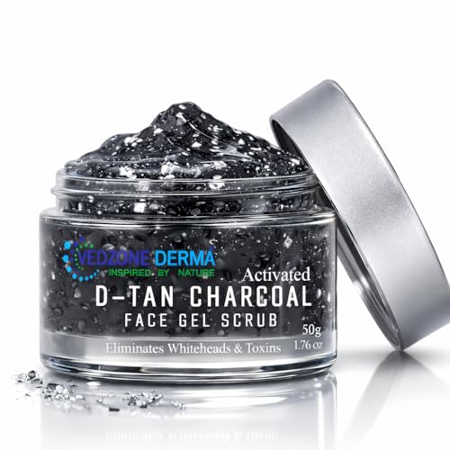 Vedzone Derma Activated Charcoal Face Scrub For Oily & Normal Skin - 50g | Deep Exfoliation Gel Scrub | Removes Impurities, Detoxifies, Brightens & Smooths Skin Naturally | Gentle Daily Use - Image 1