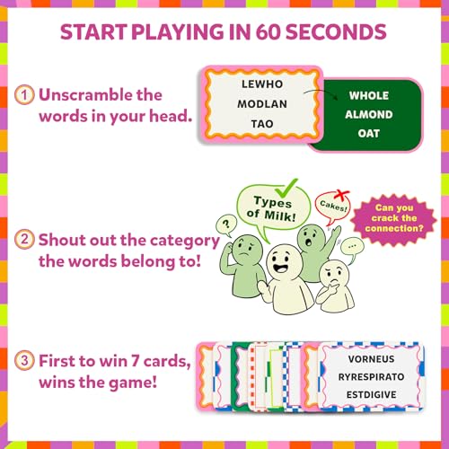 Gouda Games Cryptic Categories – Quick-Thinking Brain Game, Fast-Paced Word Unscramble Card Game for Kids, Teens & Adults, Perfect for Game Nights, Gift for Ages 10, 11, 12 and Up, 3-8 Players - Image 3
