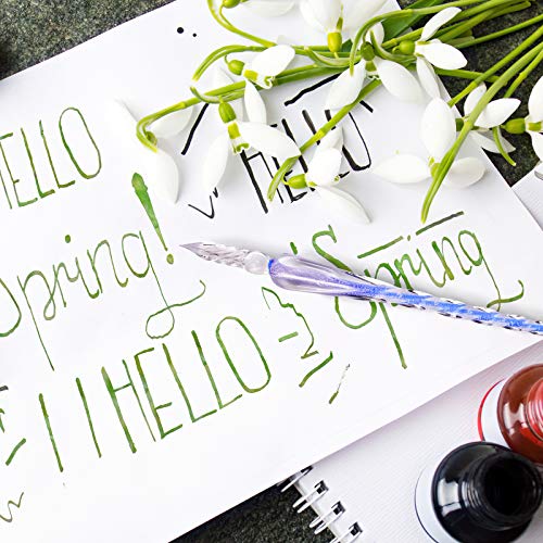 AOKUY Glass Dip Pen Set,Calligraphy Pen,Crystal Signature Pen for Art, Writing, Signatures -Decoration and Business Gift - Image 4