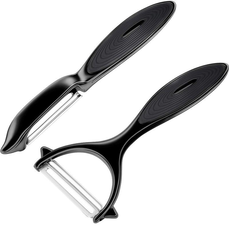 Marouom Premium Vegetable Peeler Set â€“ Ultra Sharp Stainless Steel Blades with Non-Slip Ergonomic Handles for Easy Potato, Fruit & Veggie Peeling (2PCS) - Image 1