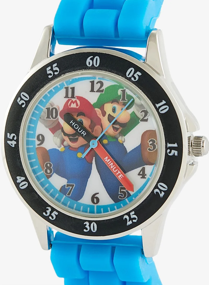 Super Mario Super Mario Boys Time Teacher Watch Multicoloured Silicone Strap, GSM3044