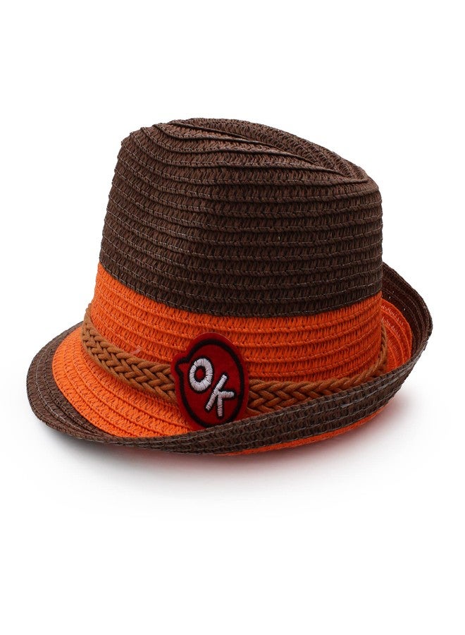 VRITRAZ Kids Hat, Summer Fashion Straw Bucket Cap, Suitable for 3-12 Year (Brown) - Image 2