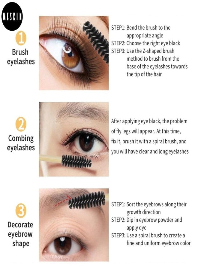 MeSkin Disposable Bamboo Mascara Wands - Pack of 10 Eyelash Brushes for Lash Extensions and Makeup Application (Pack of 10) - Image 5