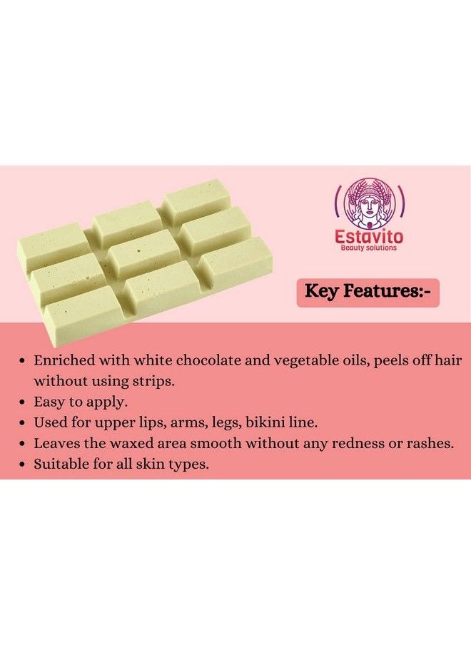 ESTAVITO - Brazilian White Chocolate Stripless Wax 500Gms ; Facial Hair Removing Wax ; For Face Upper Lips And Chin ; Get Smooth & Soft Skin ; - Image 1