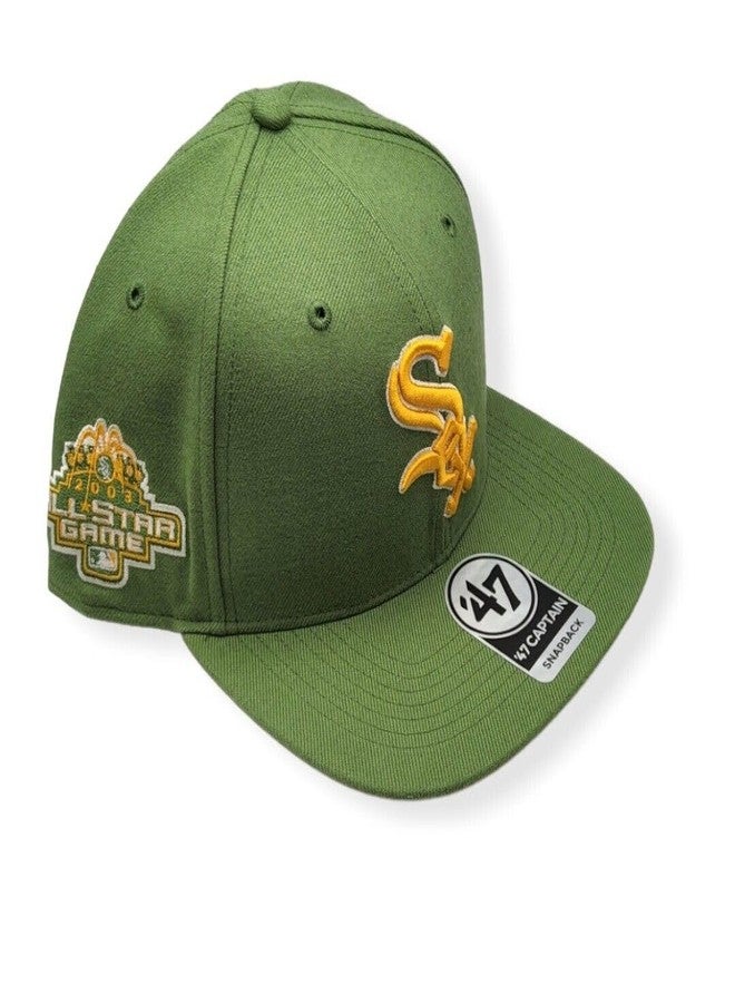 47 '47 Brand Fatigue Green ASG Sure Shot Captain Adjustable Cap - MLB, Structured Flat Bill Baseball Hat, Green, One size - Image 4