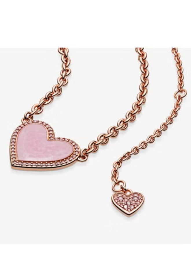 دورا قلادة قلب وردي ملتف - Image 2