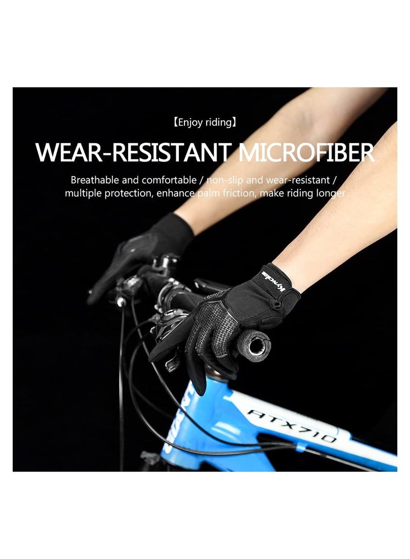 Generic Cycling Gloves, for Men Touch Screen Bike Gloves, Screen Motorcycle Full Finger Gloves, Full Finger Shock-Absorbing, Gel Pad Breathable, for Bicycling Driving Training, Work Sports Gloves  - Image 4