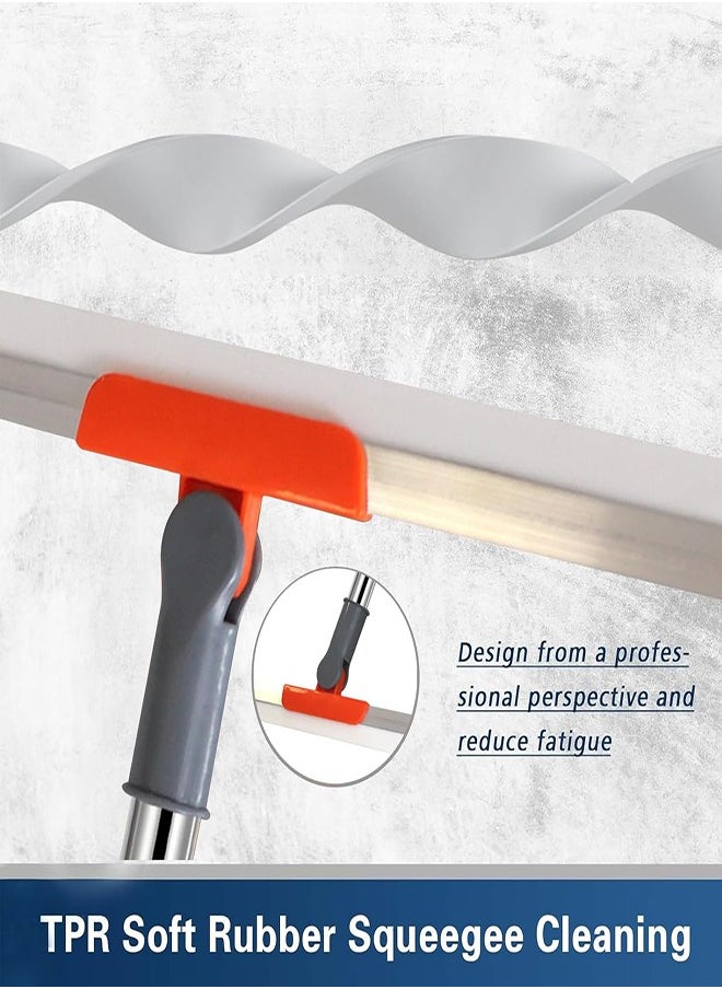 DMG TECH Floor Cleaning Brush Shower Cleaning Brush Rubber Silicone Broom with Extension Rod for Bathroom Floor Shower Brick Glass  - Image 2