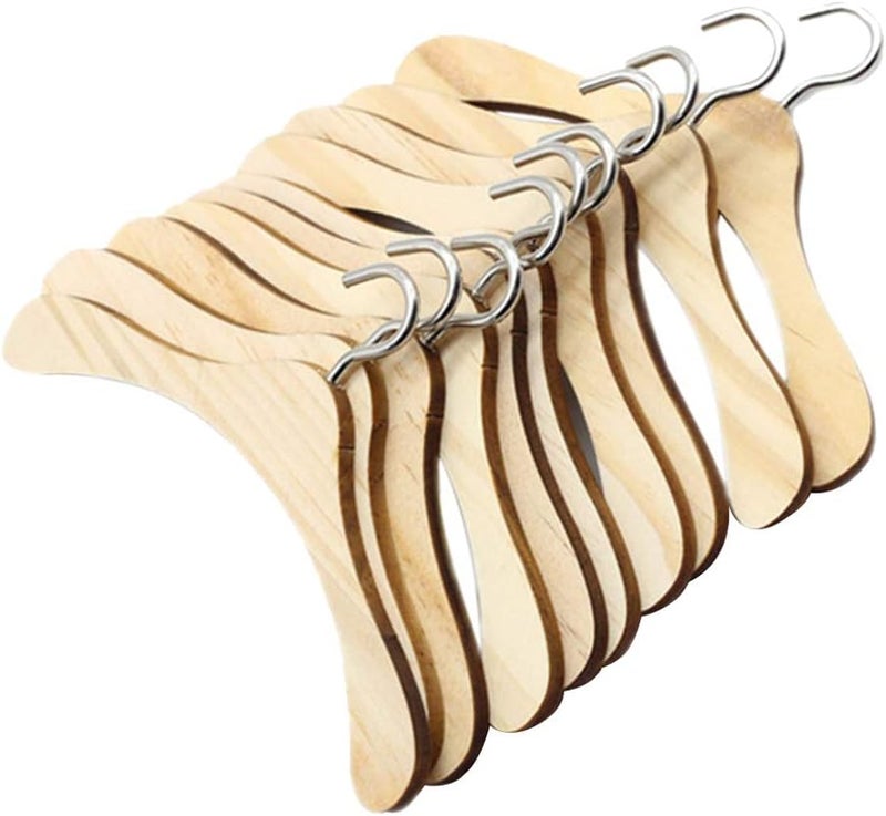 كلاراكو علاقات ملابس خشبية لبيت الدمى، مناسبة لدمى SD1/4 وSD1/6، مصنوعة من الخشب، بطول 6 سم. - Image 4