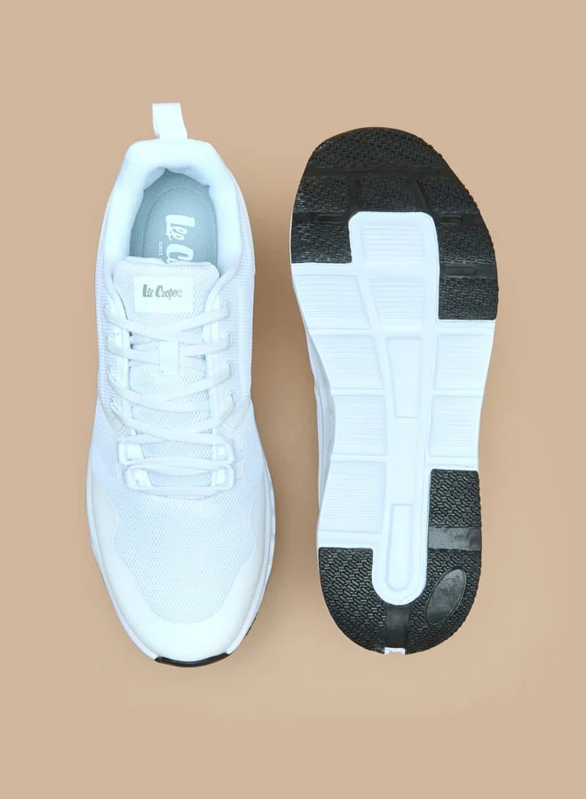 Lee Cooper Men's Monotone Low Ankle Sneakers with Lace-Up Closure