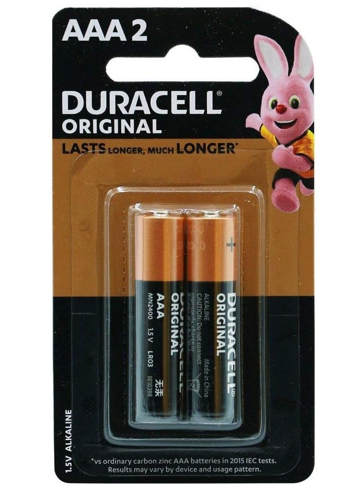 Duracell - DURACELL AAA BATTERIES 1.5V ALKALINE Pack of 2 - Image 1