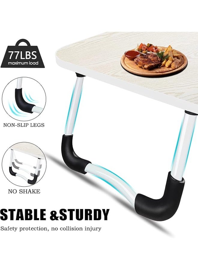 Foldable Laptop Desk Bed Tray with Storage Drawer Cup Holder and USB Port, Multi Function Lap Desk for Working Reading and Study - Image 4
