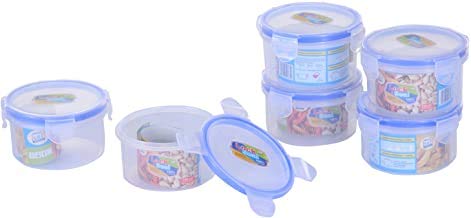 SHEEJAI Lock & Seal Multi-Utility Polypropylene Airtight Food Storage - 250ml - 6 Pieces Modular Round Plastic Container Set - Image 1