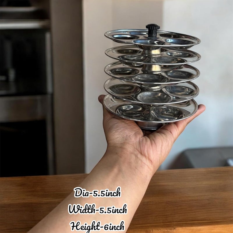 GBW Stainless Steel Mini Idli Stand 5x5 Plates Standard Size Pressure Cooker Compatible - Image 4