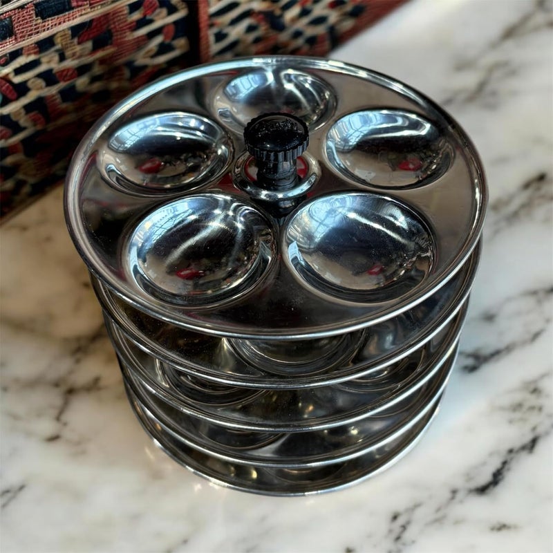 GBW Stainless Steel Mini Idli Stand 5x5 Plates Standard Size Pressure Cooker Compatible - Image 1