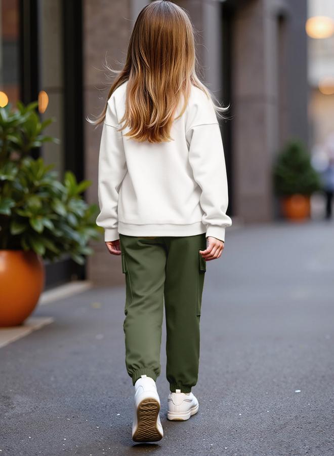 Take Two Teens Graphic Print Sweatshirt and Cargo Joggers Set - Image 3