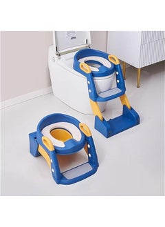 Gonice Kids Potty Training Seat, Foldable Toilet Seat, 3-in-1 Potty Training Seat, Toilet Seat with Non-Slip Ladder, Foldable Toddler Toilet Seat, for Baby Kids Boys Girls, Potty Seat Potty-Blue  - Image 1