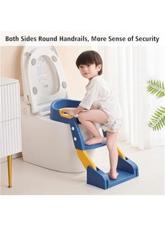 Gonice Kids Potty Training Seat, Foldable Toilet Seat, 3-in-1 Potty Training Seat, Toilet Seat with Non-Slip Ladder, Foldable Toddler Toilet Seat, for Baby Kids Boys Girls, Potty Seat Potty-Blue  - Image 2