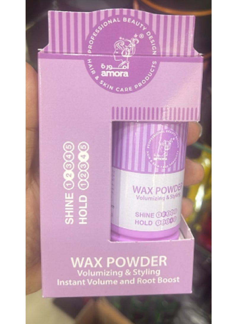 Amora Styling Powder 20g – Volumizing Wax Powder for Root Boost, Matte Finish, Strong Hold, Low Shine