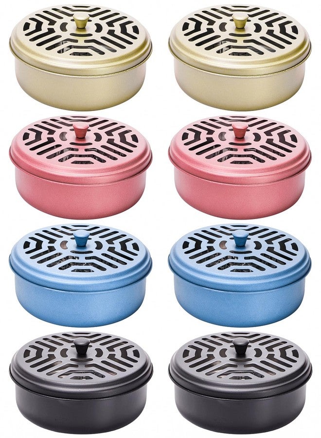 Elsjoy 8 Pack Mosquito Coil Holders, Stainless Steel Incense Coil Burner Portable Mosquito Incense Holder, Metal Mosquito Coil Burner for Home, Camping - Image 1
