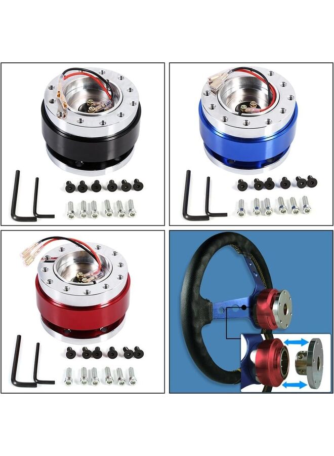 Steering Wheel Quick Release, 6 Hole Universal Car Steering Wheel Quick Release Adapter Snap-On Steering Wheel Quick Release Tool (Blue) - Image 4