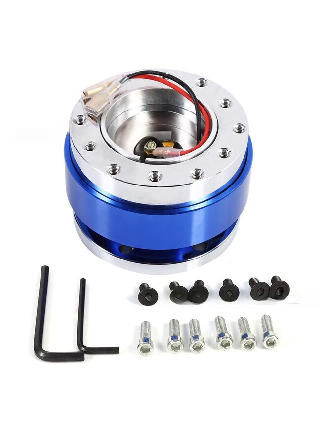 Steering Wheel Quick Release, 6 Hole Universal Car Steering Wheel Quick Release Adapter Snap-On Steering Wheel Quick Release Tool (Blue) - Image 1
