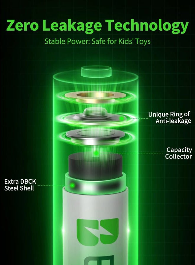 EBL Rechargeable AAA Batteries (16-Counts) Ready2Charge 1100mAh Ni-MH Battery - Image 5