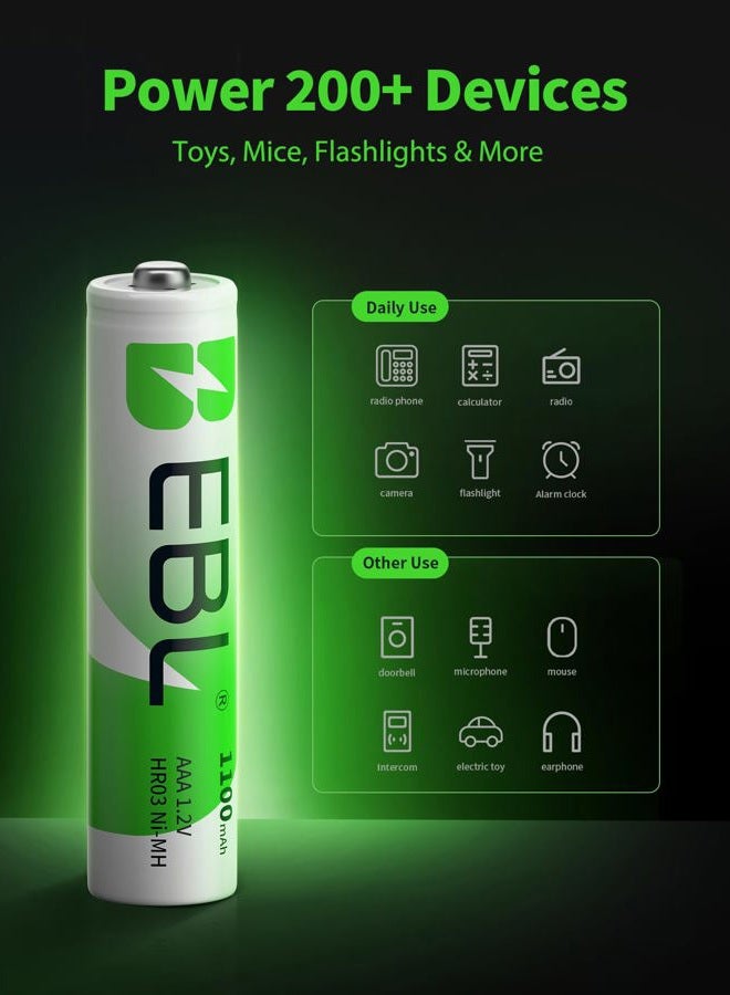 EBL Rechargeable AAA Batteries (16-Counts) Ready2Charge 1100mAh Ni-MH Battery - Image 4