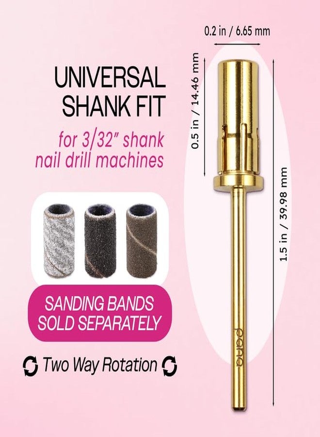 pana Loxo Gold Color Easy-Off Mandrel Bit 3/32Inch Shanks- For Nail Drill/File Made in USA - Image 3