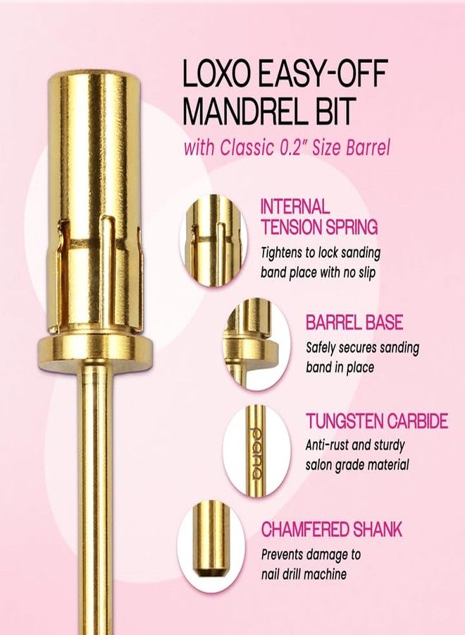 pana Loxo Gold Color Easy-Off Mandrel Bit 3/32Inch Shanks- For Nail Drill/File Made in USA - Image 2