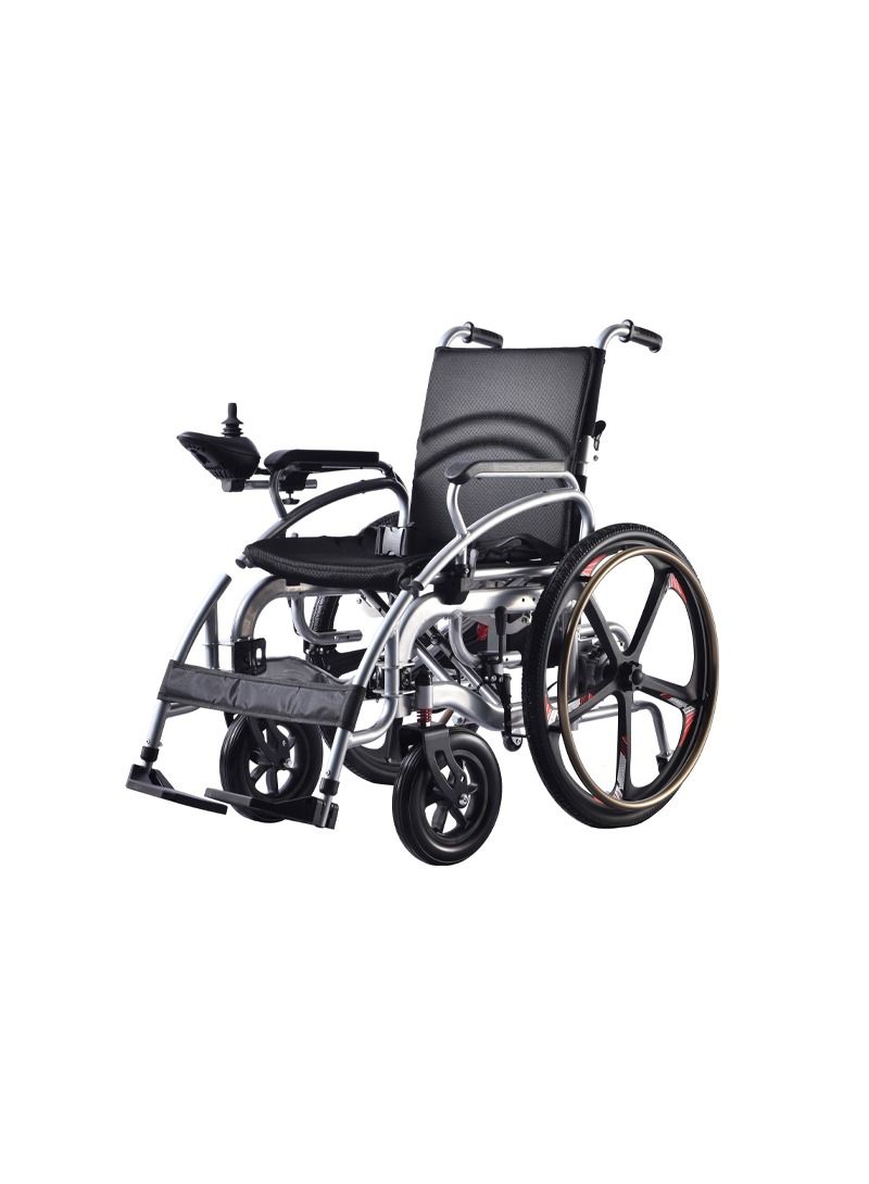 Cool Baby Portable Folding Electric Wheelchair 24inch Magnesium Alloy Rear Wheel Front Wheel with Shock Absorption Electric Wheelchair for Adults Electric Wheelchair For The Elderly - Image 1