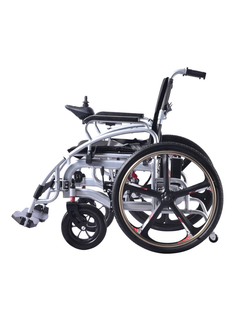 Cool Baby Portable Folding Electric Wheelchair 24inch Magnesium Alloy Rear Wheel Front Wheel with Shock Absorption Electric Wheelchair for Adults Electric Wheelchair For The Elderly - Image 2