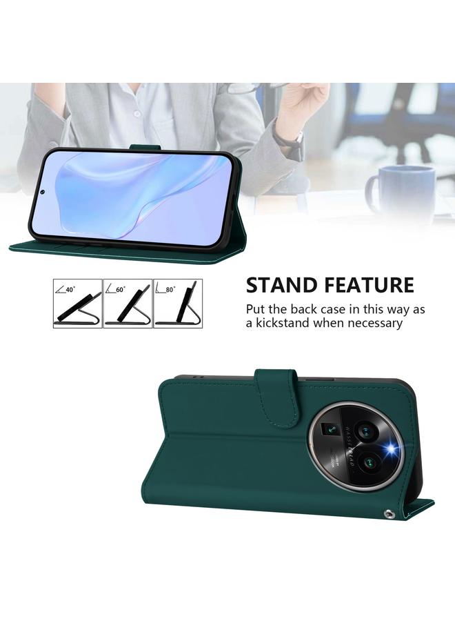 اس-توب جراب لهاتف OPPO Find X6 Pro مصنوع من الجلد بلون سادة مع حبل تعليق - Image 3