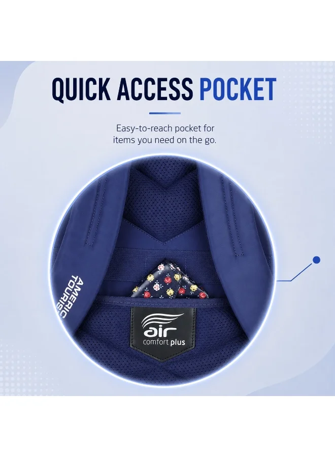 American Tourister Blue jit 15.6" laptop backpack 25l capacity, polyester, blue|lightweight|ergo back & shoulder|bottle holder|smart sleeve|usb port|rain cover - 1 year international warranty  | Best Price UAE
