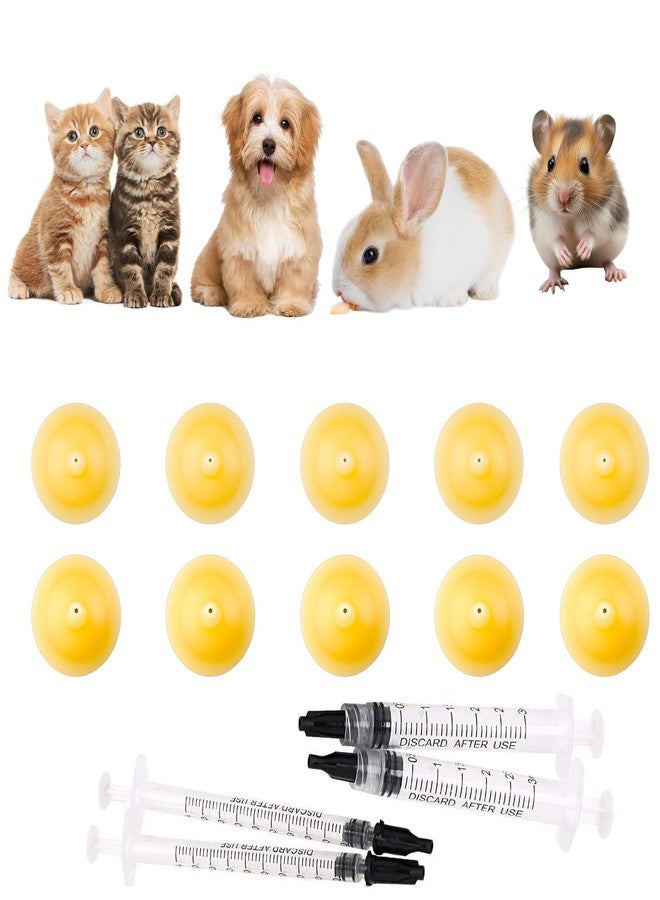 Xuandea 10 Packs Pet Silicone Nursing Nipple for Replaceable teats Mini and Syringes, Puppies,Silicone Kitten Pacifier,Kitten Feeding Syringe,Kitten Supplies,(Mini+Original) - Image 1