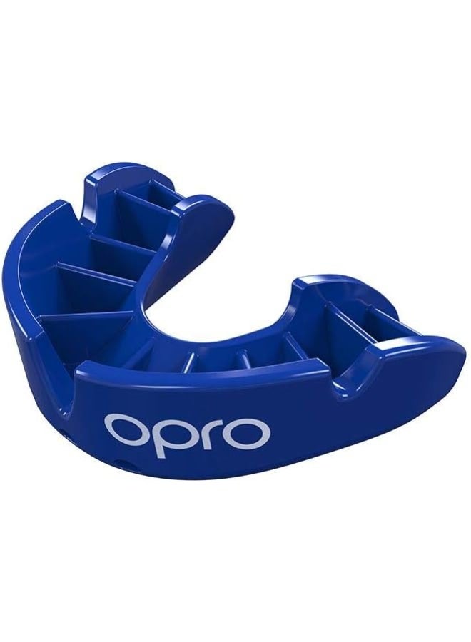 OPRO Self-fit Junior Bronze Mouthguard - Training level mouthguard with durable outer layer, Blue - Image 1