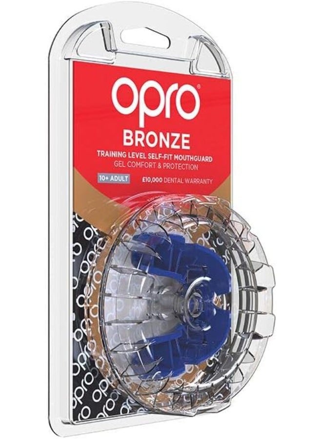 OPRO Self-fit Junior Bronze Mouthguard - Training level mouthguard with durable outer layer, Blue - Image 3