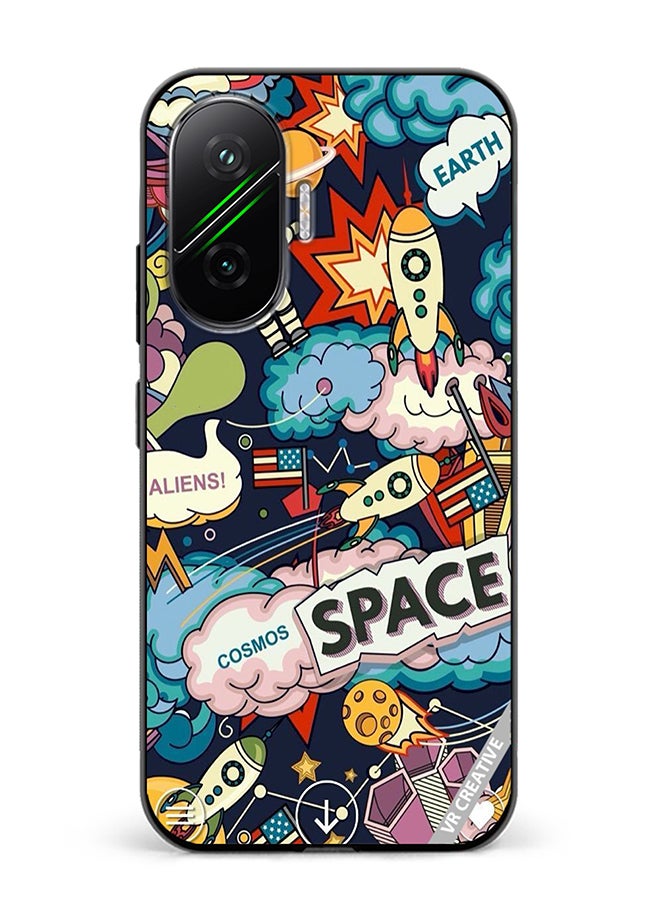 Protective Case Cover For Xiaomi Poco F7 Space Design Multicolour