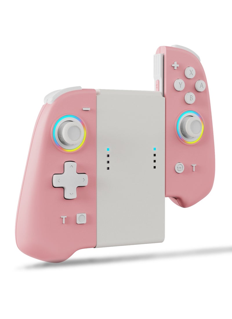 Joypad - Joypad Controller, Joypad Support 3 different light modes，Wake-up Function,Ergonomic hand-fit design,Bluetooth Wireless Joy Con Controller with Dual Vibration and Gyroscope axis Pink - Image 1