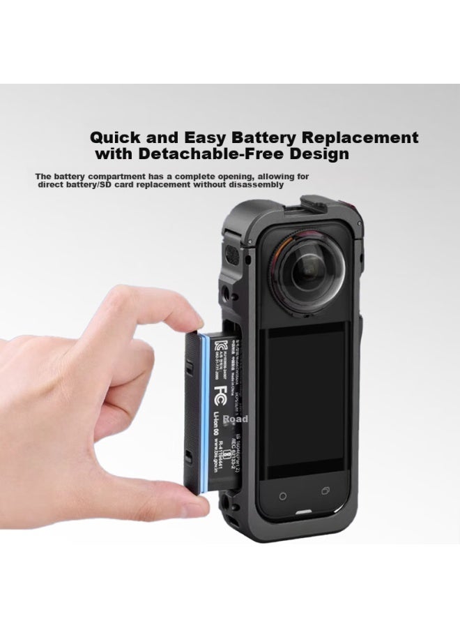 Youfes Metal Protective Cage For Insta360 X5 Action Camera With Rabbit Cage, Microphone, Fill Light, Photography Accessories, Lens Silicone Protective Cover, Multi-function Expansion Frame - Image 4