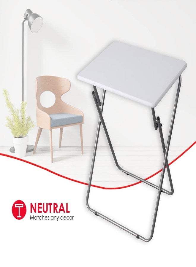 Home Basics Multi-Purpose TV Tray, (Single Pack) White TV Trays for Eating, Reading, and Games | Folding TV Tray Table | Large TV Trays - Image 5