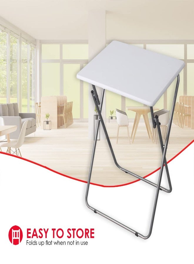 Home Basics Multi-Purpose TV Tray, (Single Pack) White TV Trays for Eating, Reading, and Games | Folding TV Tray Table | Large TV Trays - Image 4