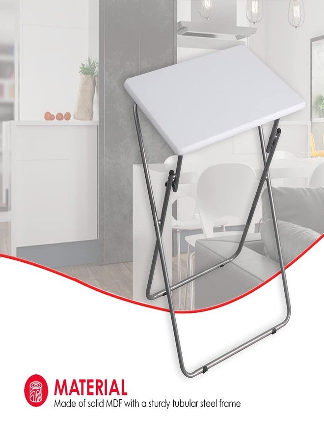 Home Basics Multi-Purpose TV Tray, (Single Pack) White TV Trays for Eating, Reading, and Games | Folding TV Tray Table | Large TV Trays - Image 3
