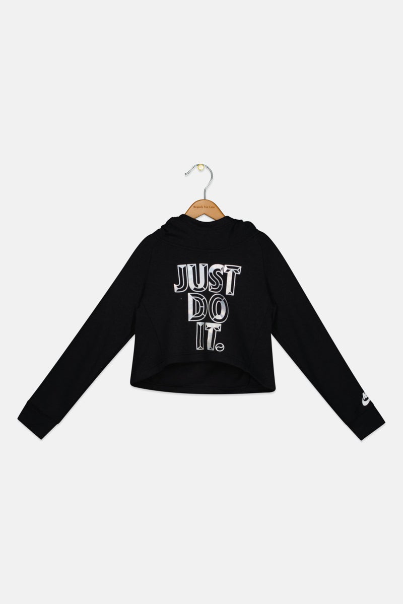 Nike Kids Girl Long Sleeves Outdoor Sweatshirt, Black - Image 1