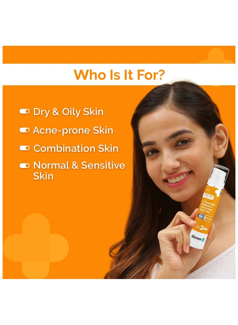 The Derma Co C-Cinamide Sunscreen Spf 50 Aqua Gel 50g - Image 2