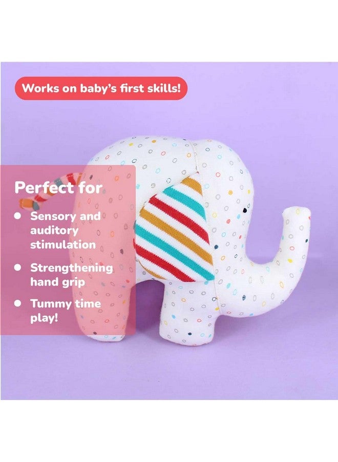 Shumee Ele & Ball Rattle (0+ Years) | Multicolor | Organic Cotton Plush | Non Toxic | Sensory Toys | Soft Toy | Enhances Curiosity And Imagination - Image 4